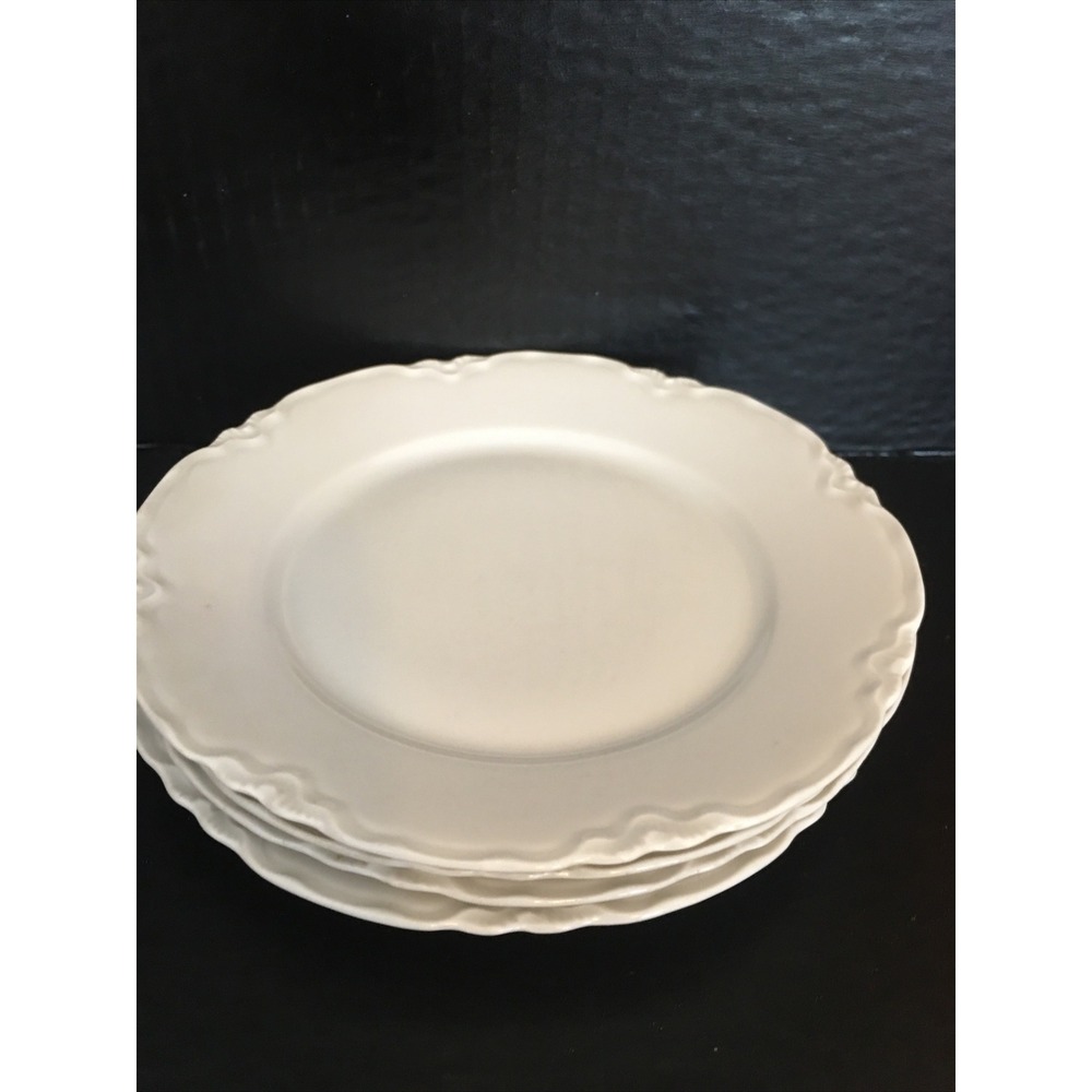 4 Vintage Bread & Butter Plate Racine (All White) by HUTSCHENREUTHER Gelb 6 1/2"